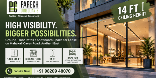 Ground-Floor Commercial Shop for Lease on Mahakali Caves Road, Andheri East, Mumbai, Western Suburb