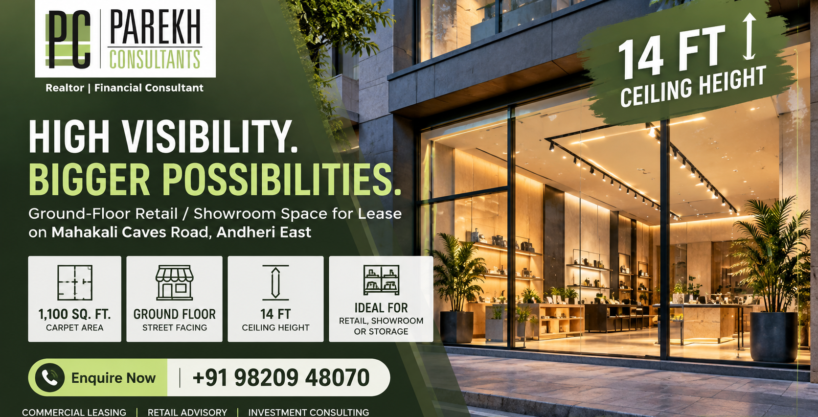 Ground-Floor Commercial Shop for Lease on Mahakali Caves Road, Andheri East, Mumbai, Western Suburb